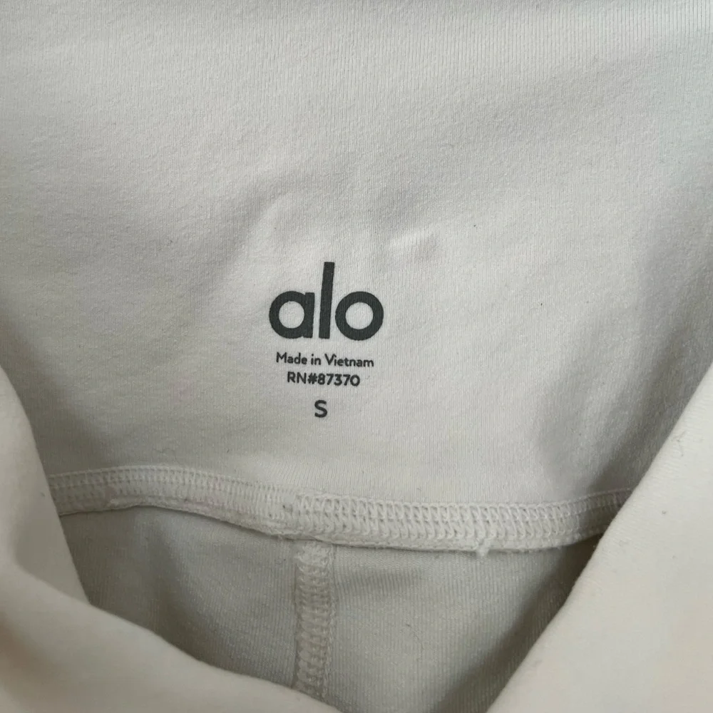 Alo High-Waist Moto Legging in White/White Glossy